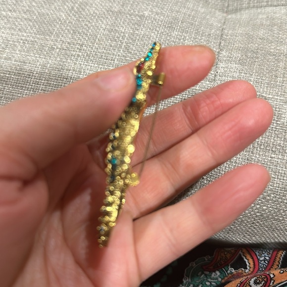 Elegant Gold and Blue Reptile Brooch NEW - Picture 5 of 6